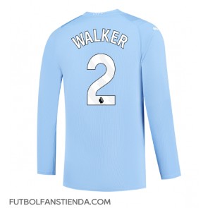 Manchester City Kyle Walker #2 Primera Equipación 2023-24 Manga Larga